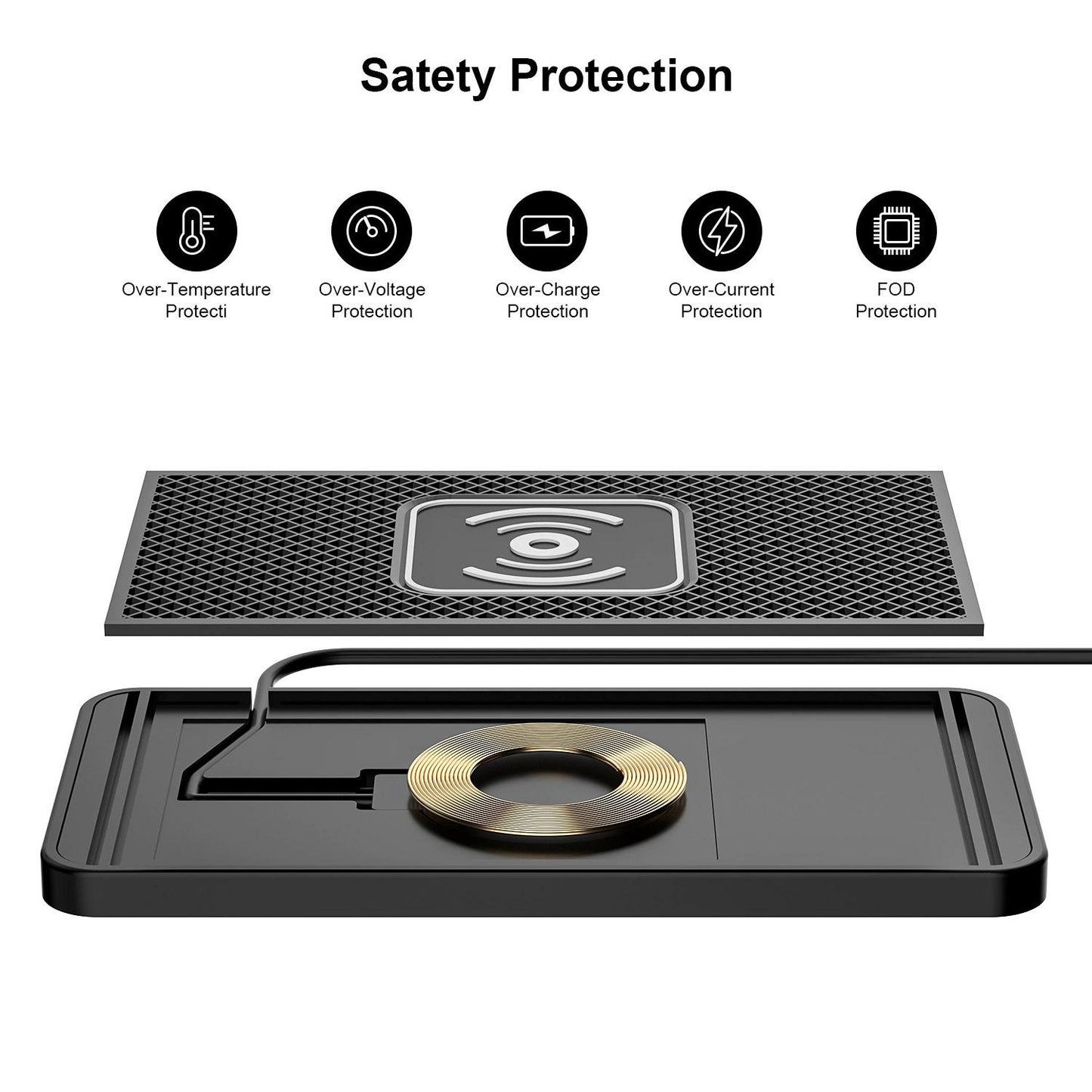 Vehicle-mounted Wireless Charger Modification with Added Cuttable Function Applicable to Mercedes-Benz, BMW, Audi, Toyota, Honda, Volkswagen, and Apple