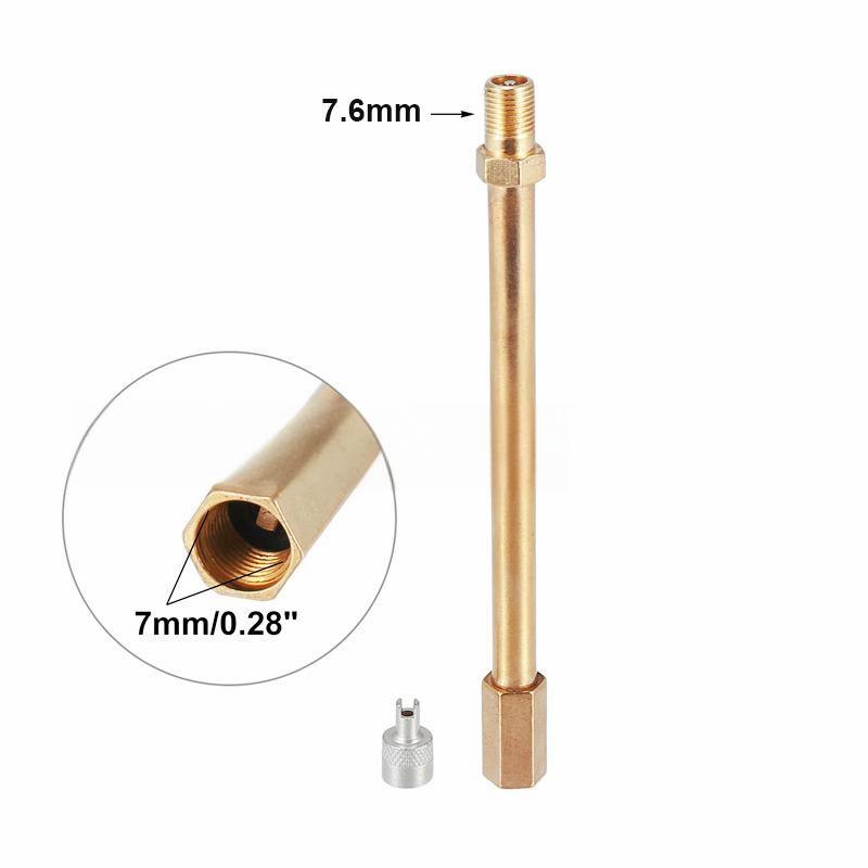 Car Tire Valve Stem Inflation Extension Rod, Pure Copper Extension Tube, Scooter Accessory, Inflation Valve Extension Rod