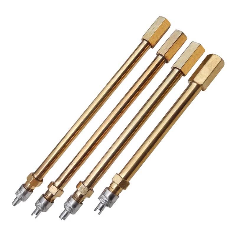 Car Tire Valve Stem Inflation Extension Rod, Pure Copper Extension Tube, Scooter Accessory, Inflation Valve Extension Rod