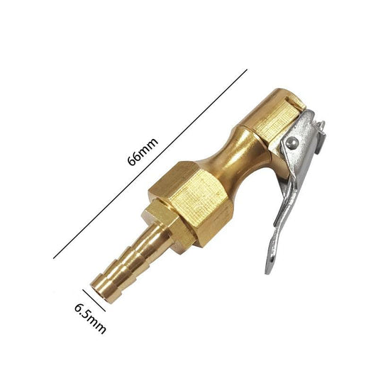 Quick-clamp type copper air nozzle adapter for fast inflation of car tires, a special adapter for air pumps and inflators.